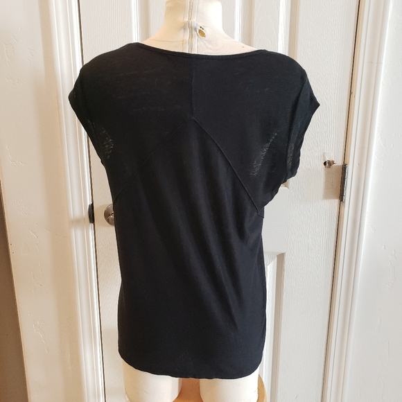 Garnet Hill Classic Black Short Sleeve Tee - Picture 4 of 8